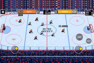 Phone controls with two sticks, PASS and SWAP